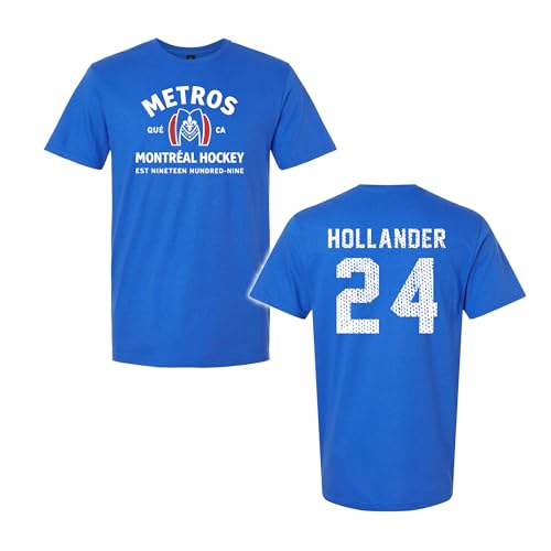 Montreal Metros Hockey Jersey - Hollander 24 Back - Team Spirit Unisex Tee Small Royal Blue