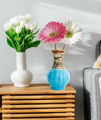 Image of IN-IMAGINE 4 Pcs Artificial Flowers Bunch, Flower for Vases for Home Decor, Home Decor Fulang Chrysanthemum High-End Simulation Multi-Color Hand-Held Decoration(White Yellow Pink Orange Red)