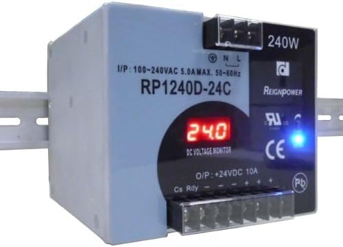 RP1240D-24CTNDA 240W 24VDC 10A Din Rail Power Supply Voltage Monitor Display