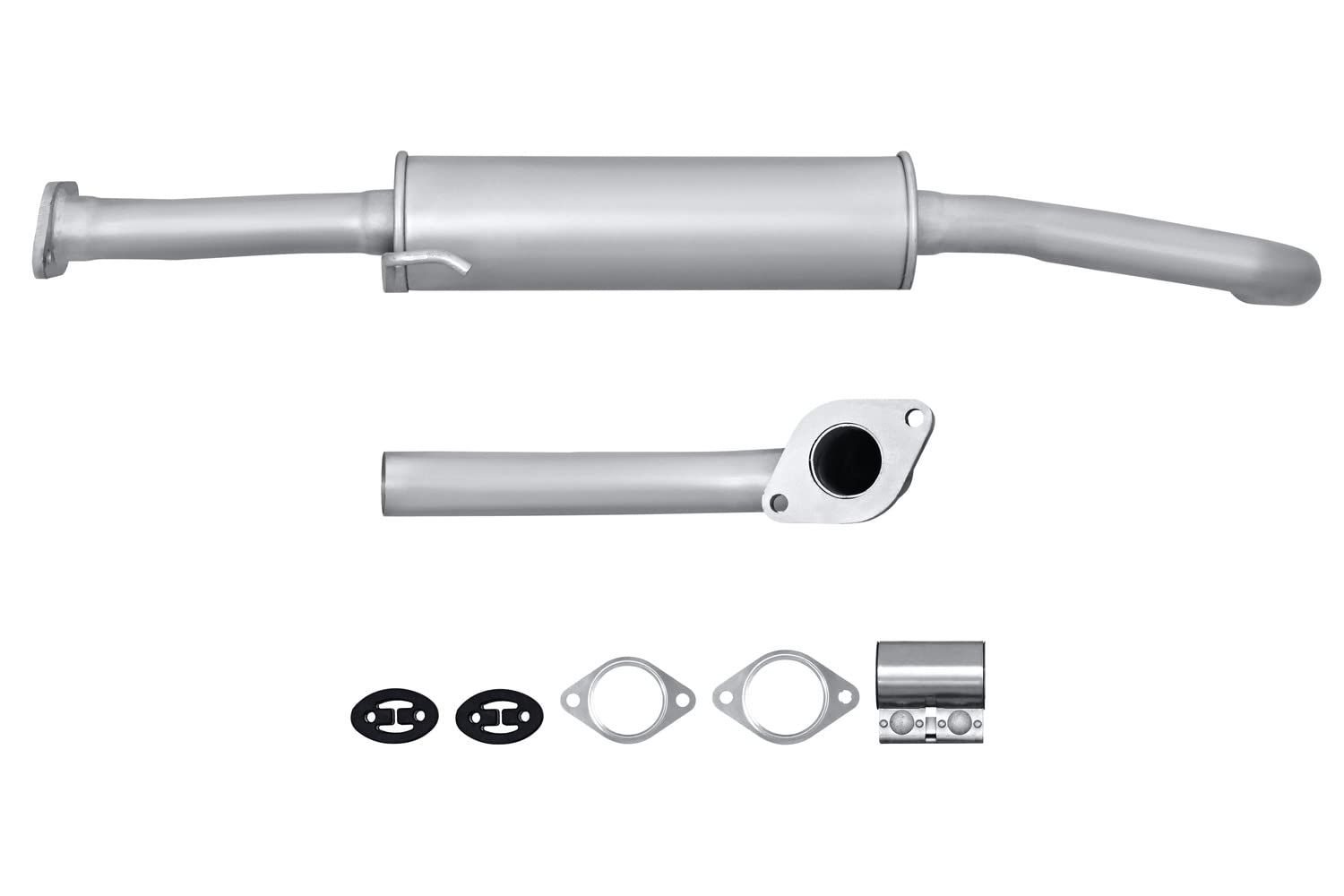 HELLA 8LB 366 020-091 Tłumik przedni - Easy2Fit® Kit - z przodu - dwuczęściowy - Komplet z elementami do montażu - dla m. in. ROVER 200 II