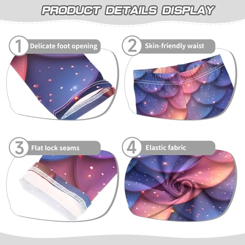 Sparkling Mermaid Scale Gradient Girls Leggings Soft Stretch Workout Yoga Dance Pants for Kids Casual Tights3