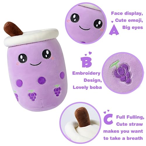 shownicer Plüschtier Boba Tea Kuscheltier Stofftier Kawaii Bubble Tea Plüsch, Plüschkissen Spielzeug, Milchtee Teetasse Kissen Puppe Wurfkissen, Schmusetier Geschenk für Kinder Mädchen Jungen