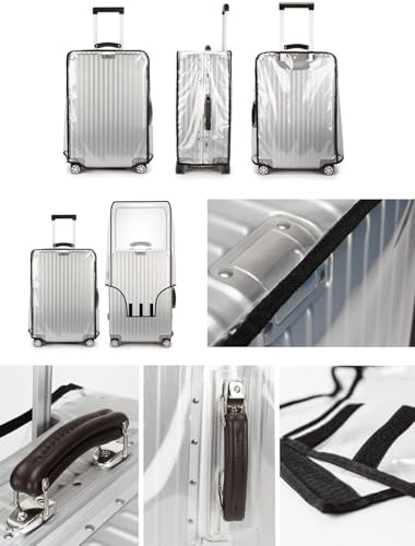 Image of HomeCloud Trolley Bag Cover /Suitcase Protector | Zippered Clear PVC Luggage Cover | Waterproof & Dustproof Storage & Travel Protection (Transparent, 20 /24 /28 inch,Pack of 3)