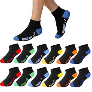 L&K-II L&K Kindersocken Jungen Knöchelsocken Sneakersocken Sportsocken Laufsocken Freizeitsocken Füßlinge Fußball Motiv 12er Pack Baumwolle 2893 35/38