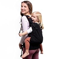 Beco Toddler Babytrage & Kindertrage (9-27 kg) - 100% Baumwoll Trage Kleinkind, Leicht & Atmungsaktiv, Hüftfreundlich mit 2 Tragepositionen: Bauchtrage & Rückentrage (Schwarz)