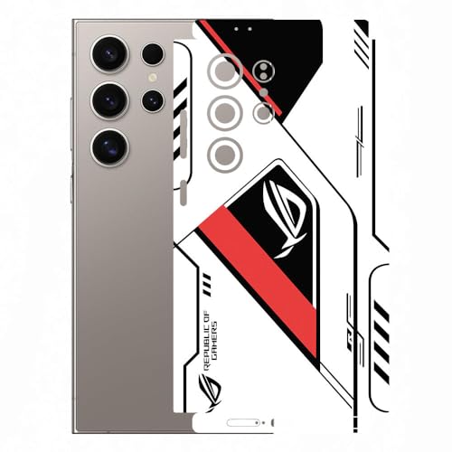 Image of AtOdds Mobile Skin Sticker Wrap | Compatible for Samsung S24 Ultra (5g) | Scratchproof Matte Finish | Full Coverage for All Sides & Camera Protection (Design - RogRed)