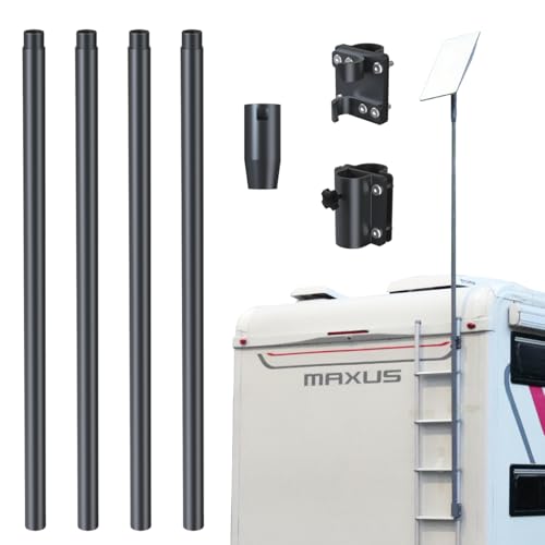 Starlink Flag Pole Mount for RV Ladders Starlink Pole Mounting Bracket for Starlink (GEN 2 / V2) ,Fits 25mm-32mm Cylindrical Ladder Rails