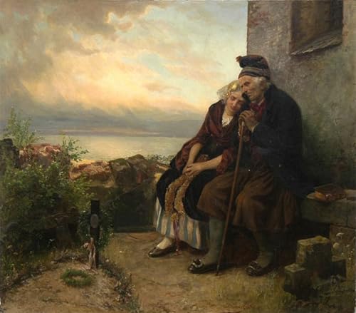 Tableau Faire le deuil de leur perte par Carl Wilhelm Hubner Toile 60x90cm
