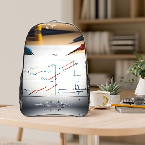 Sac à dos transparent avec poches imprimé formule mathématique noir - 5