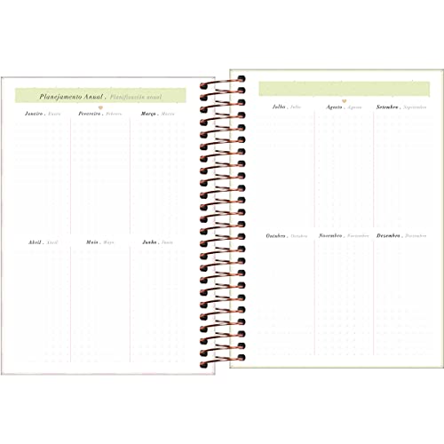 Agenda Espiral Diária 14 x 20 cm Soho 2023 - Listras Rosas - Tilibra