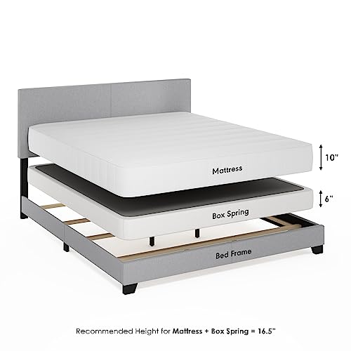 Furinno PESSAC Fabric Upholstered Bed Frame, California King Size, Glacier - image 6