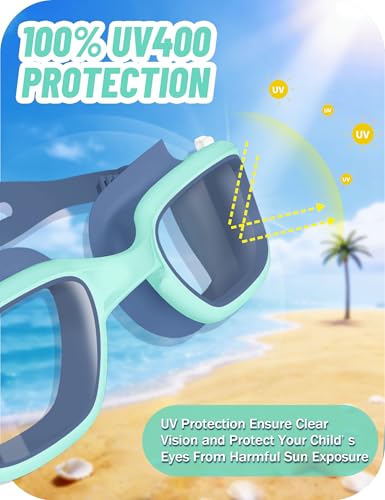 Image of Vvinca Kids Swim Goggles, Swimming Goggles for Kids 3-14 Anti-Fog UV Protection No Leak Pool Glasses for Boys Girls