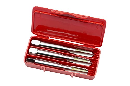 Dormer E513 High-Speed Steel Straight Flute Tap Set, Uncoated (Bright) Finish, Round Shank with Square End, 3-Piece (1 Taper, 1 Plug, 1 Bottoming Chamfer), M20-1.50 Thread Size