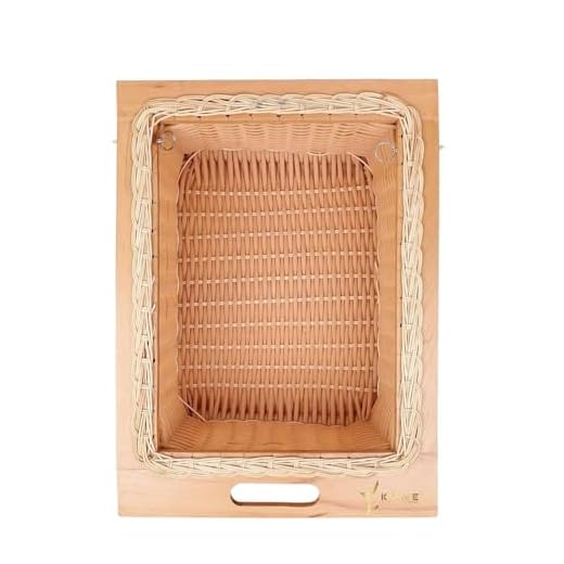 PVC Wicker Basket for Modular Kitchen - Robust and Chic Storage Organizer for Shelves and Cabinets - Simple to Maintain, Stunning Style (16 W X 20 L X 8 H Inch)
