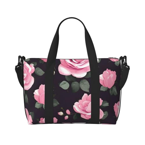 Sac à main polyvalent rose imprimé floral pour voyage et sport