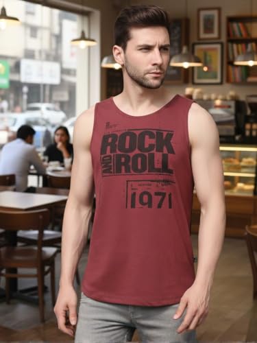 Image of Rigo Stylish Cotton Printed Vest for Men | Round Neck,Regular Fit, Sleeveless T-Shirt Vest for Men | Casual Innerwear Sando for Men & Boys - Perfect for Workouts Gym, Vacations, and Beaches