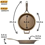 Stargazer 12-Inch Cast Iron Skillet | Made in USA, Seasoned, Premium Frying Pan for Grilling, Searing, Baking & More – Durable Cast Iron with Smooth Cooking Surface - Image 5