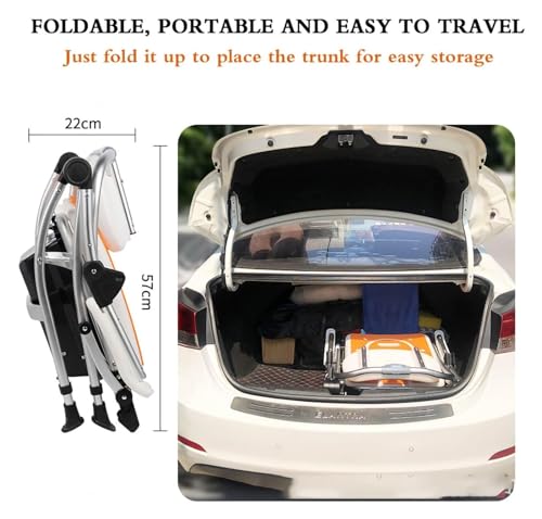 Silla de baño plegable para inodoro para personas mayores, hecha de aleación de aluminio, silla de transporte, altura ajustable, silla de ducha, silla con orinal para personas mayores o con discapacidad (B) miniatura 5