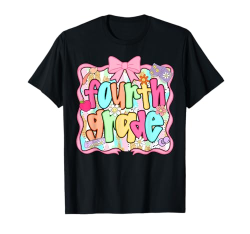 Back To School 4th Grade Fourth Grade Preppy Teacher Girl T-Shirt