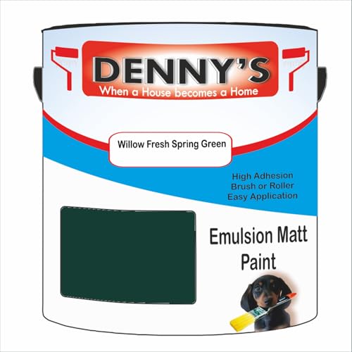 Premium Interior Wall & Ceiling Emulsion Paint – Willow Fresh Spring Green – Rich Matt Finish, Durable & Washable, Low Odour, Ideal for Living Rooms, Bedrooms & Hallways (1 Litre Tin)