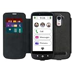 SWISSVOICE - Smartphone S510-M + Magnetic Charging Cable + Protective Cover Wallet - Easy to Use - SOS Button - Smartphone Senior 4G - Unlocked - Black