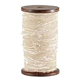 VELVET RIBBON Stock your craft room or gift wrapping supplies with this elegant spool MANGO WOOD SPOOL Measures 4" W x 6.5" H, with 10 yards of 1" thick ribbon IVORY Velvet nylon ribbon features a pearl push pin to keep ribbon tidy and neat DECORATE ...