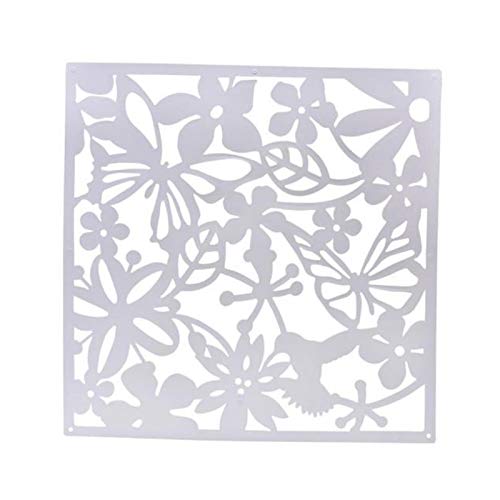 Paravent de séparation suspendu en PVC blanc avec motif oiseau et fleur, lot de 8 pièces