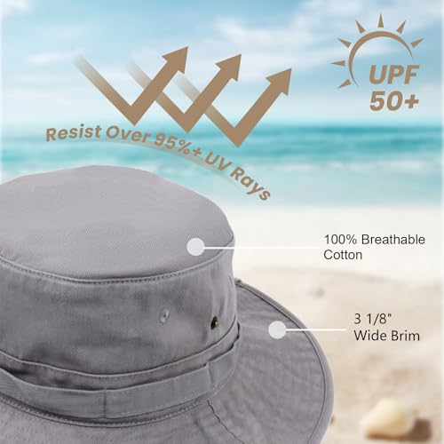 Image of Bucket Hat Wide Brim UV Protection Sun Hat Boonie Hats Fishing Hiking Safari Outdoor Hats for Men and Women