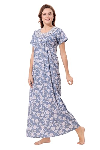Image of Soulemo Women's Pure Cotton Floor Length Nighty 1682