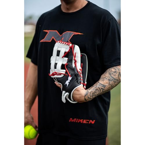 Miken | PLAYERS SERIES Slowpitch Softball Glove | Sizes 15" | LHT | Black / White - Thumbnail 7