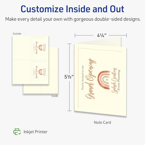 Note Cards, Inkjet, Ivory, 60/BX by Avery - Image 7
