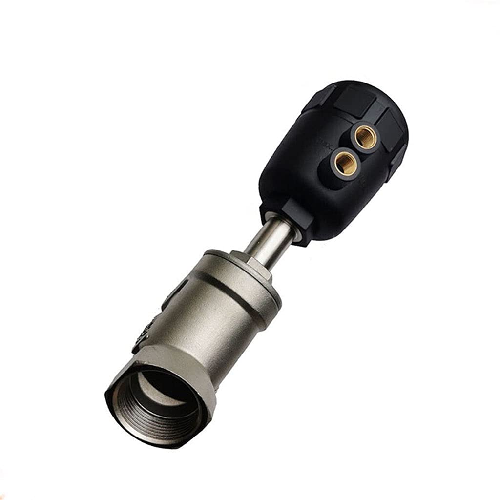 1/2" 3/4" 1" Pneumatisches Sitzventil aus Edelstahl - Eckventil mit hohem Durchfluss und PTFE-Dichtung, 1,6 MPa, normalerweise geschlossen(Double acting 1In)