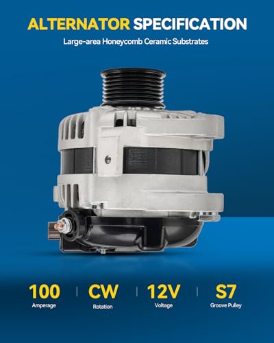 Image of PHILTOP 13959N NEW Alternator Compatible with Toyota, 2001-2003 RAV-4 2.0L 1982 Corolla 1982 Celica 2.4L 1982 Corona, 100 Amp Alternator Replace 13959N 12V S7 CW IR /IF 121515 125881 1346738