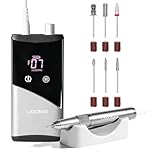 Professional Electric Nail Drill Machine, 40000 RPM Cordless Rechargeable Nail File with Silent Brushless Motor, Portable Efile Nail Drill and Bits for Acrylic Gel Nails Polishing Removing