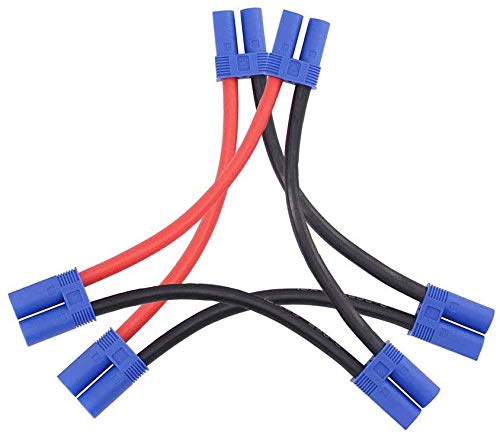 FLY RC 2pcs EC5 Adapter Goldstecker Male Female Lipo Akku Ladekabel Serie Reihe Seriell Kabel Buchse auf 2 Stecker Adapterkabel