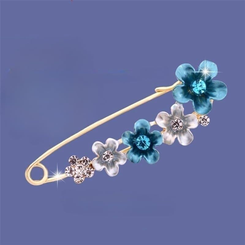 Épingles de Couverture très résistantes, Grandes épingles de sûreté, 75 × 25 mm, 10 épingles de sûreté, épingles Tulipes, épingles Roses,(Small Plum Blue)