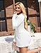 YMDUCH Women's Elegant Long Sleeve Mock Neck Backless A-line Party Mini Dress White