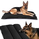 MABOZOO Chew-Proof Dog Bed with Metal Rivets, Durable Kennel Mat for Aggressive Chewers, Waterproof Crate Pad with Shredded Foam Fill for Medium Dogs (Indoor/Outdoor Use)