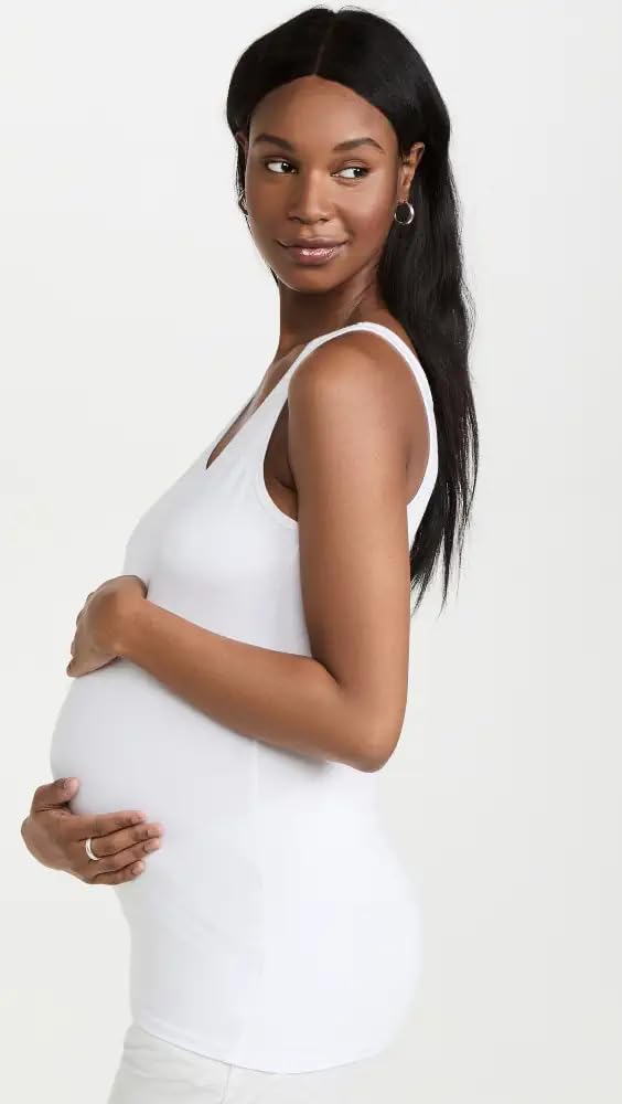 GEIFA Ledies, Sleeveless Stretchable Camisole Very Maternity Pregnancy Soft Undershirt Solid Pack of 1 (5XL, White) - Image 6 thumbnail