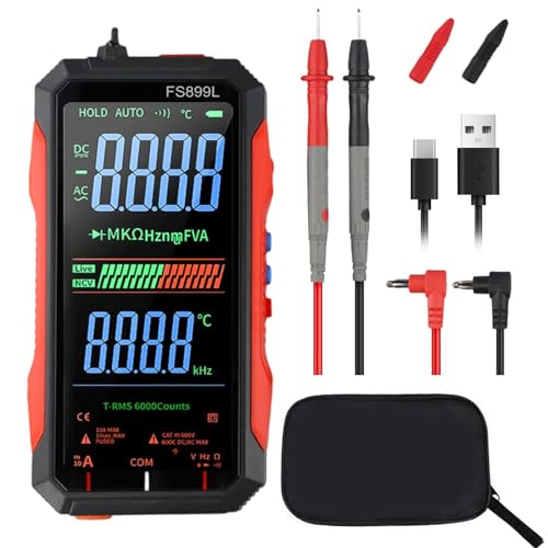 FS899L Digital Multimeter with Color Screen & Storage Case, USB C...