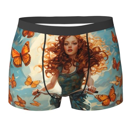 DURAGS Herren-Boxershorts, Motiv: Fahrrad, Schmetterlings-Druck, stilvolle elastische Unterseite, Herren-Unterwäsche, Schwarz, XX-Large