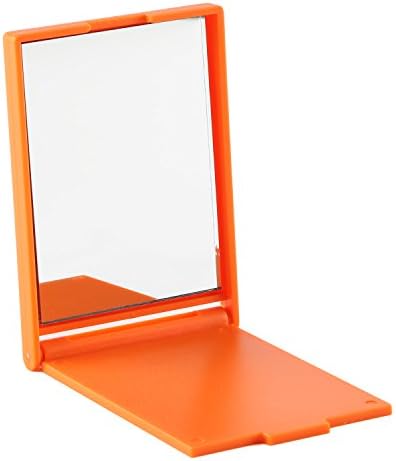 Compact Pocket Mirror - Premium Folding Travel Makeup Mirror - Best Compact Mirror for Purses (Orange)