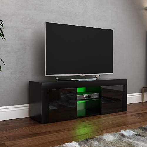 Vida Designs Eclipse LED TV Unit 2 Door Modern Gloss Matte MDF Living Room Cabinet Media Stand Furniture RGB Light White