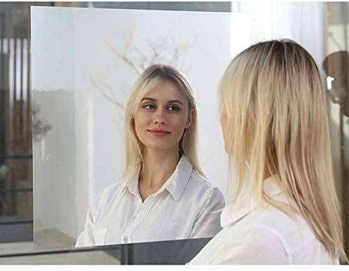QWEEI 2Pcs Flexible Mirror Sheets, 19 X 39 Inch Big Flexible Mirror Sheets Full Body Mirror Self-Adhesive Wall Non Glass Cuttable Plastic Sheet for Bathroom, Bedroom Dresser