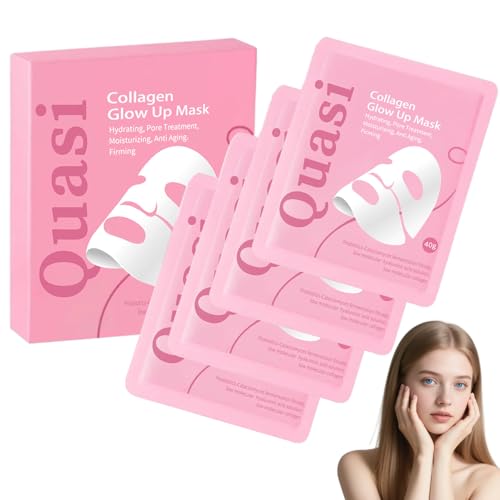 Quasi Bio Collagen Face Mask Overnight Professional Quasi Korean Collagen Glow up Face Mask 2.0 Korean Collagen Mask Deep Hydration Glass Skin Glow (1 Pack)