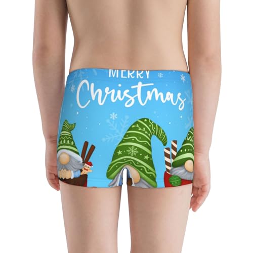 Boys' Cotton Boxer Brief Soft Underwear-Merry Christmas Gnome3