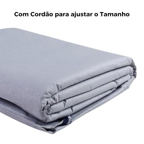 Capa Forro Térmico Ajustavel para Tábua de Passar Roupa Superfície Aluminizada Cinza Grande 0,40 x 1