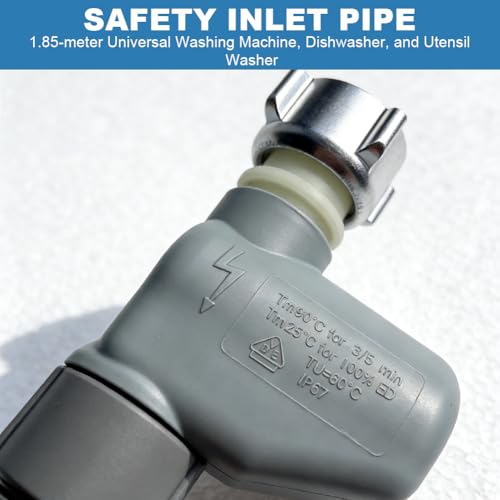 Aquastop Waschmaschinenschlauch, Zulaufschlauch 1.85 m, Ablaufschlauch Schlauch Universal, für Waschmaschine Geschirrspüler, mit Miele Bosch Siemens AEG Electrolux Zanussi Beko LG Samsung 10499862