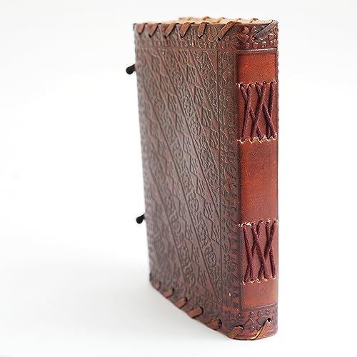 Carnet de notes fait main en cuir véritable journal de voyage mixte - 3