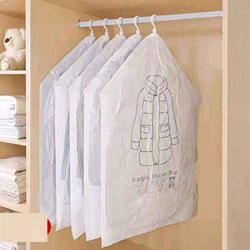5Pcs Vacuum Storage Bags, Hanging Vacuum Storage Bags, Space Saver Vacuum Storage Bags, Large Vacuum Storage Bags For Dresses, Coats, Down Jackets And Other Clothes #TOP4